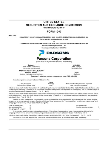 Thumbnail Parsons 10-Q Quarterly Report FY2026 