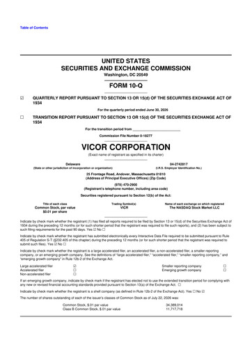 Thumbnail Vicor
 10-Q Quarterly Report FY2026 