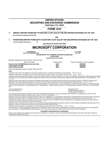 Thumbnail Microsoft 10-K Annual Report 2026