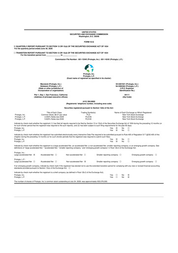 Thumbnail Prologis 10-Q Quarterly Report FY 