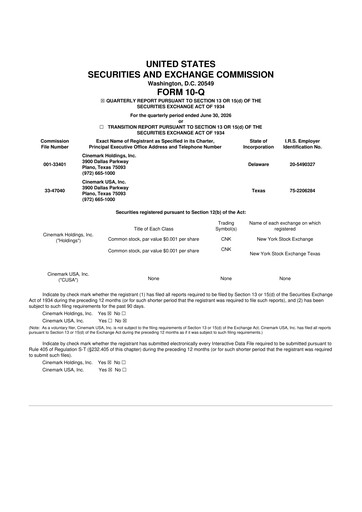 Thumbnail Cinemark Theatres
 10-Q Quarterly Report FY2026 