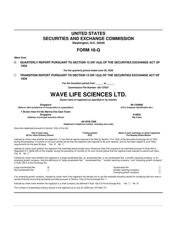 Thumbnail Wave Life Sciences 10-Q Quarterly Report FY2026 