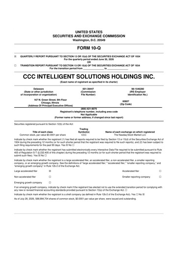 Thumbnail CCC Intelligent Solutions 10-Q Quarterly Report FY2026 