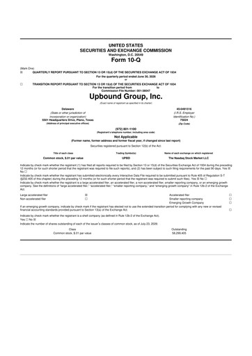 Thumbnail Upbound Group 10-Q Quarterly Report FY2026 