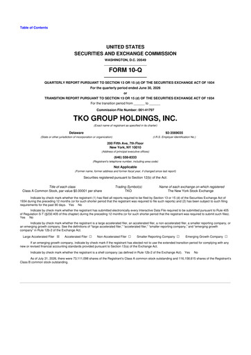 Thumbnail TKO Group Holdings 10-Q Quarterly Report FY2026 