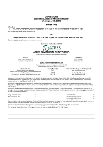 Thumbnail ACRES Commercial Realty 10-Q Quarterly Report FY2026 