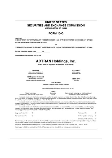Thumbnail ADTRAN 10-Q Quarterly Report FY2026 