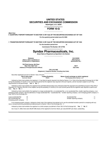 Thumbnail Syndax Pharmaceuticals 10-Q Quarterly Report FY2026 