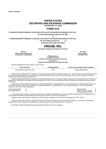 Thumbnail Vroom 10-Q Quarterly Report FY2026 