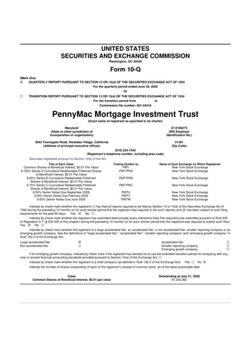 Thumbnail PennyMac Mortgage Investment Trust 10-Q Quarterly Report FY2026 