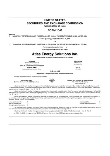 Thumbnail Atlas Energy Solutions 10-Q Quarterly Report FY2026 