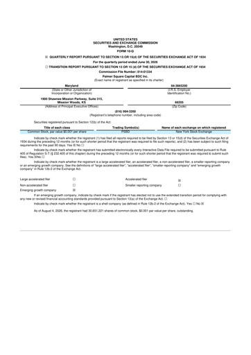 Thumbnail Palmer Square Capital BDC 10-Q Quarterly Report FY2026 
