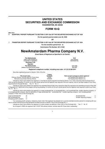 Thumbnail NewAmsterdam Pharma Company 10-Q Quarterly Report FY2026 