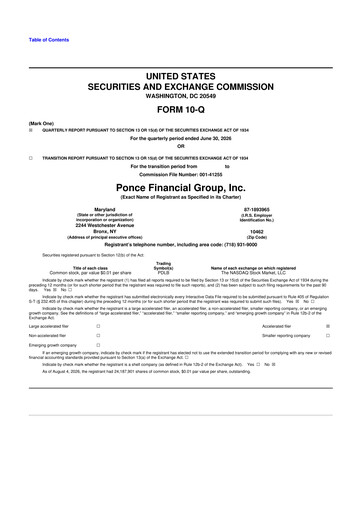 Miniature Ponce Financial Group 10-Q Rapport trimestriel 2026 