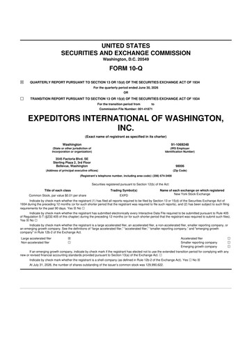Thumbnail Expeditors International 10-Q Quarterly Report FY2026 