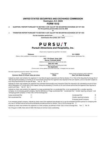 Thumbnail Pursuit Attractions and Hospitality 10-Q Quarterly Report FY2026 