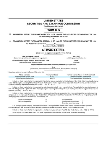 Thumbnail Novanta 10-Q Quarterly Report FY2026 