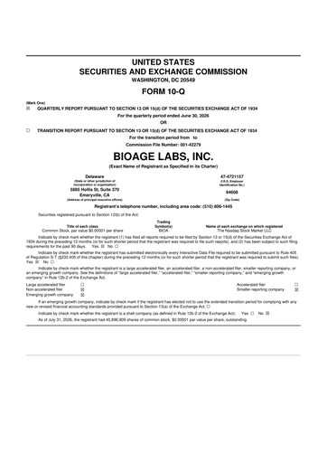 Thumbnail BioAge Labs 10-Q Quarterly Report FY2026 