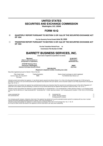 Thumbnail Barrett Business Services 10-Q Quarterly Report FY2026 