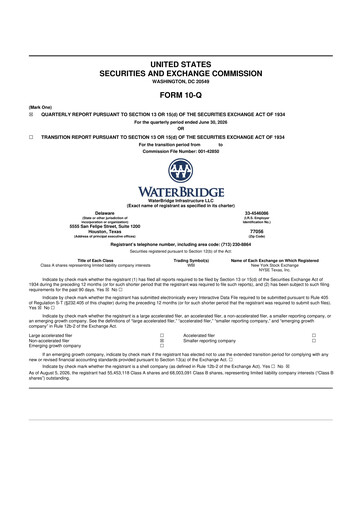 Thumbnail WaterBridge Infrastructure 10-Q Quarterly Report FY2026 