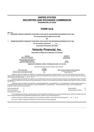 Thumbnail Velocity Financial 10-Q Quarterly Report FY2026 