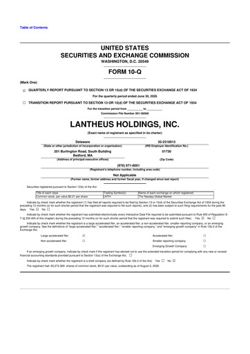 Miniature Lantheus Holdings 10-Q Rapport trimestriel 2026 