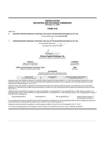 Vorschaubild Victory Capital 10-Q Quartalsbericht 2026 