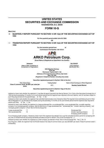 Thumbnail ARKO Petroleum 10-Q Quarterly Report FY2026 