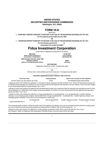 Miniature Fidus Investment Corporation 10-Q Rapport trimestriel 2026 