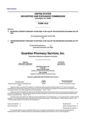 Vorschaubild Guardian Pharmacy Services 10-Q Quartalsbericht 2026 
