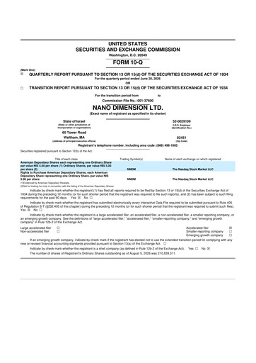 Miniature Nano Dimension
 10-Q Rapport trimestriel 2026 