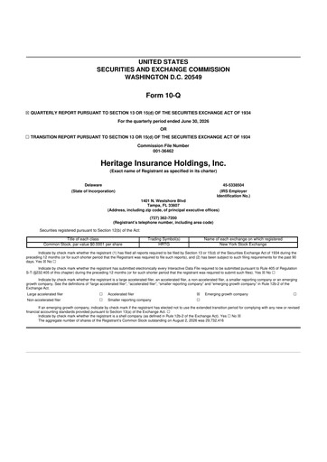 Thumbnail Heritage Insurance 10-Q Quarterly Report FY2026 