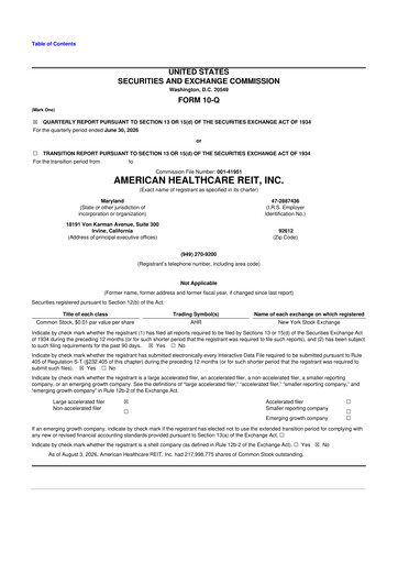 Thumbnail American Healthcare REIT 10-Q Quarterly Report FY2026 