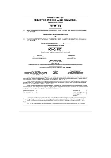 Thumbnail IonQ 10-Q Quarterly Report FY2026 