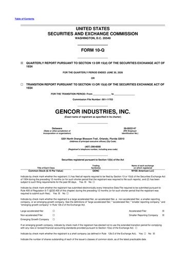 Thumbnail Gencor Industries
 10-Q Quarterly Report FY2026 