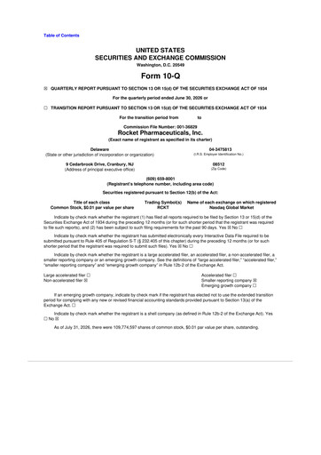 Thumbnail Rocket Pharmaceuticals
 10-Q Quarterly Report FY2026 