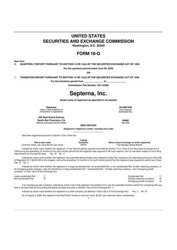 Thumbnail Septerna 10-Q Quarterly Report FY2026 