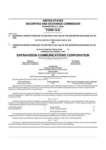 Thumbnail Entravision Communications
 10-Q Quarterly Report FY2026 