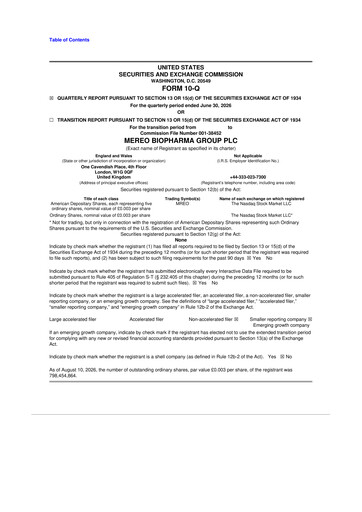 Vorschaubild Mereo BioPharma Group 10-Q Quartalsbericht 2026 