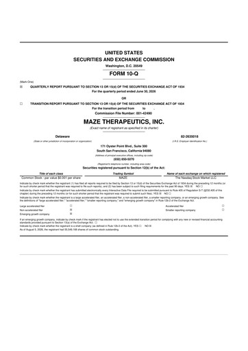 Vorschaubild Maze Therapeutics 10-Q Quartalsbericht 2026 