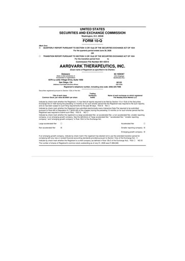 Vorschaubild Aardvark Therapeutics 10-Q Quartalsbericht 2026 