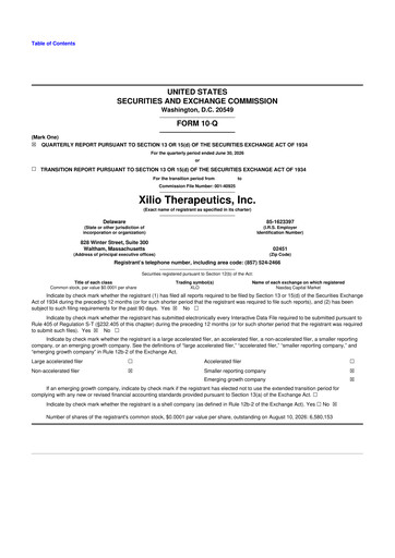 Thumbnail Xilio Therapeutics 10-Q Quarterly Report FY2026 