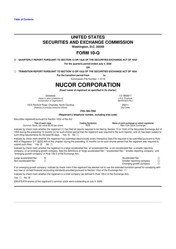 Thumbnail Nucor
 10-Q Quarterly Report FY2026 