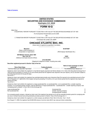 Thumbnail Chicago Atlantic BDC 10-Q Quarterly Report FY2026 
