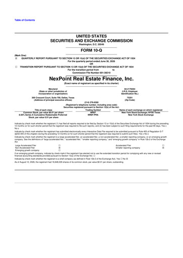 Thumbnail NexPoint Real Estate Finance 10-Q Quarterly Report FY2026 