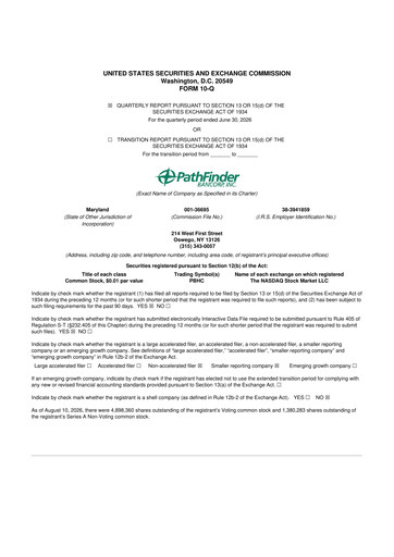 Thumbnail Pathfinder Bancorp 10-Q Quarterly Report FY2026 