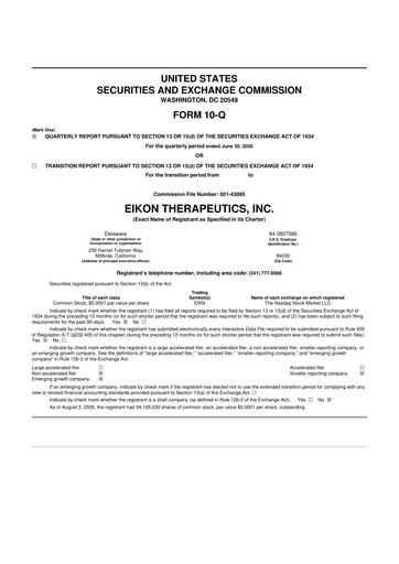 Thumbnail Eikon Therapeutics 10-Q Quarterly Report FY2026 