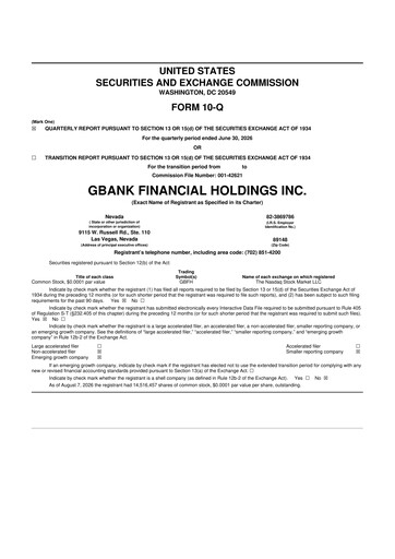 Thumbnail GBank Financial Holdings 10-Q Quarterly Report FY2026 