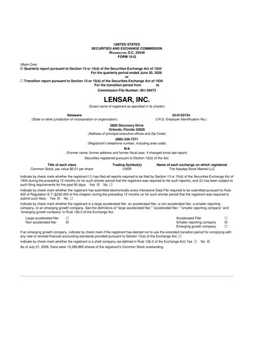 Thumbnail LENSAR 10-Q Quarterly Report FY2026 