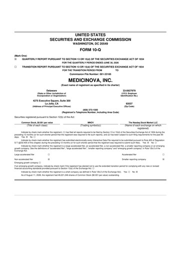 Miniature MediciNova 10-Q Rapport trimestriel 2026 